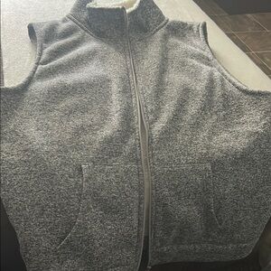 Gray Sleeveless Fleece Vest